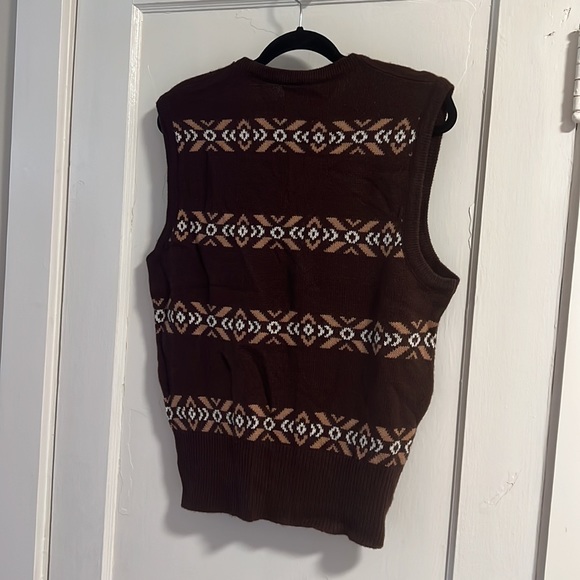 Vintage 70s Towne and King Brown Sweater Vest Large - Picture 4 of 4